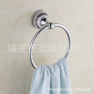 陶瓷毛巾架不锈钢毛巾环圈跨境 卫浴五金挂件n青花瓷毛巾环