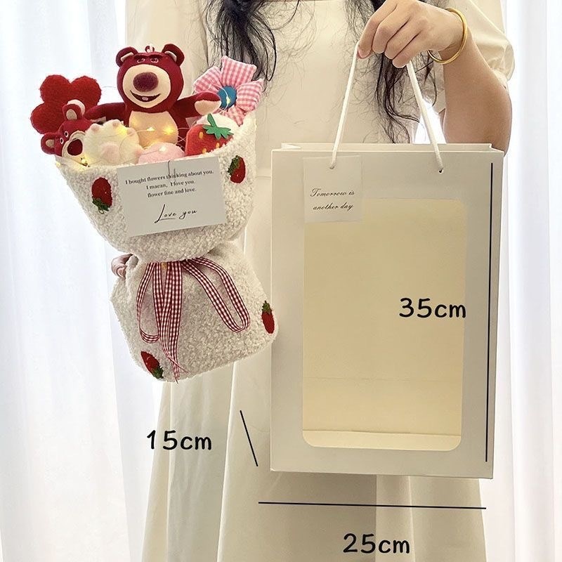 草莓熊花束玩偶毕业幼儿园公仔生B日礼物女生送女朋友闺蜜创意儿