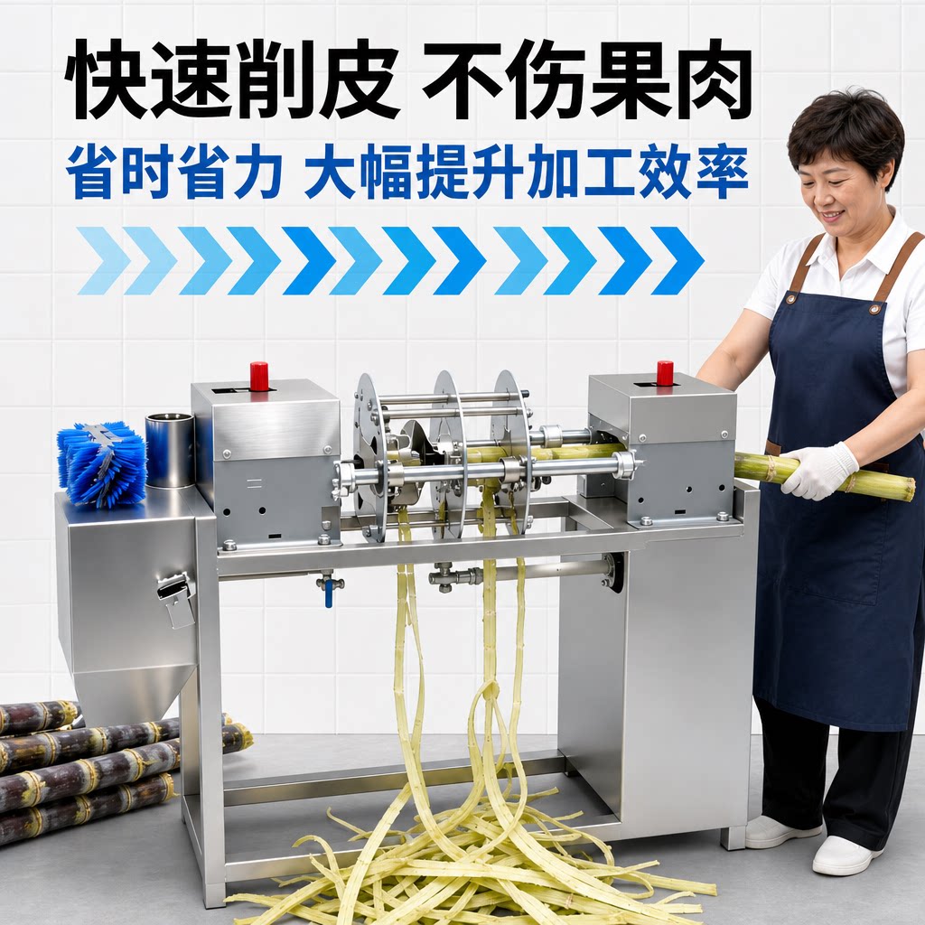 甘蔗削皮切段一体机全自动不锈钢