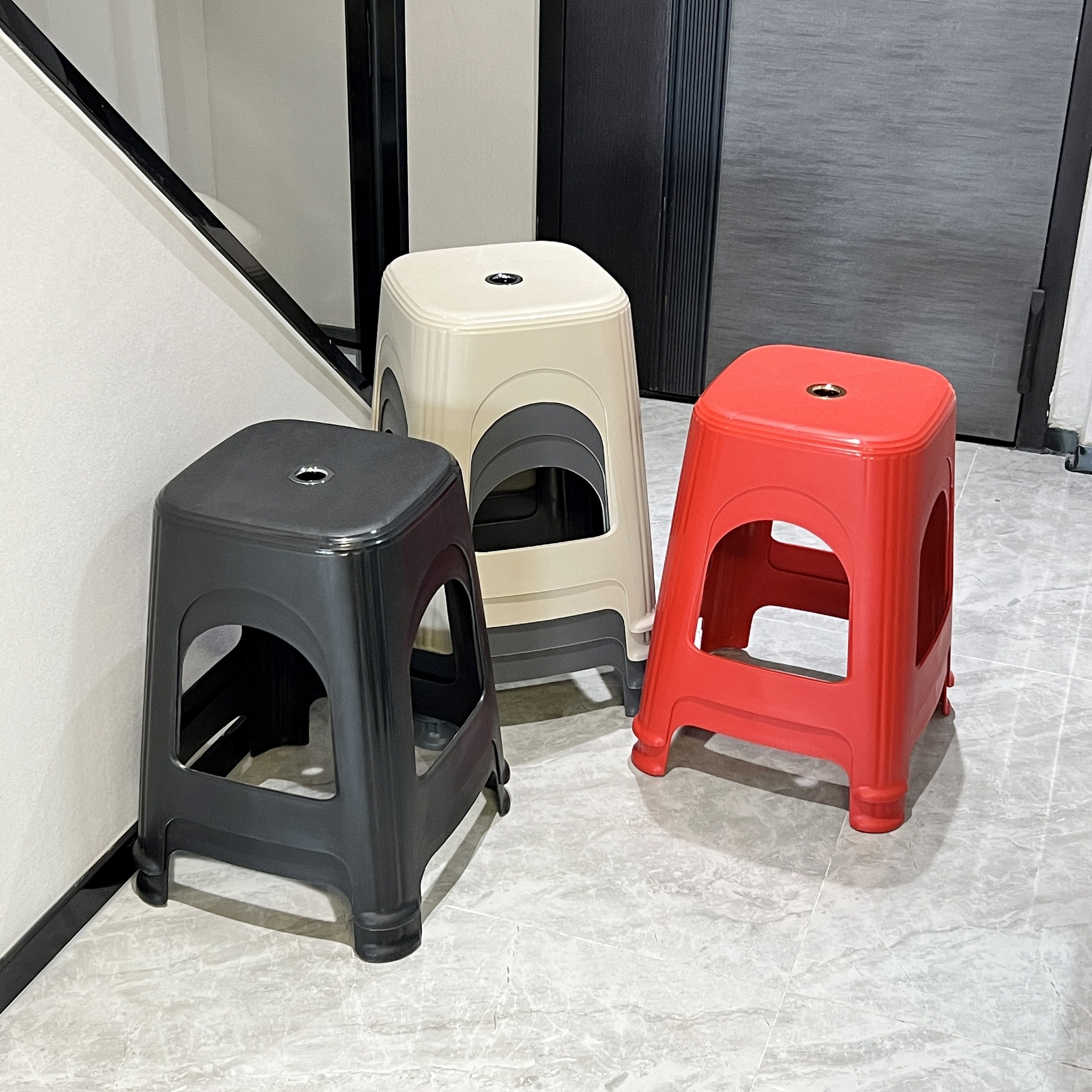 时尚方凳子46CM坐高塑料胶凳子