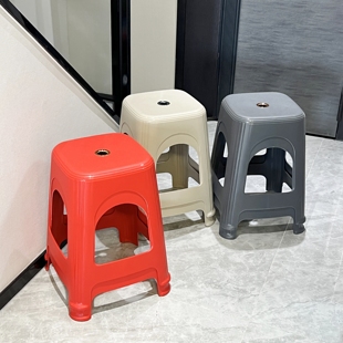 塑料胶凳46CM坐高客厅餐桌备用凳加厚防滑室内外叠放凳时尚方凳子