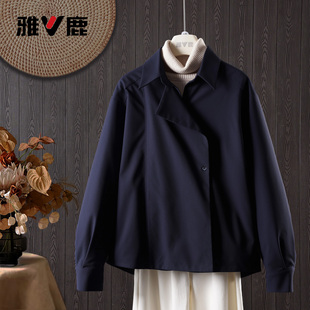 26雅鹿正品气质保暖新韩版加厚修身显瘦衬衫鹅绒羽绒服女款上衣