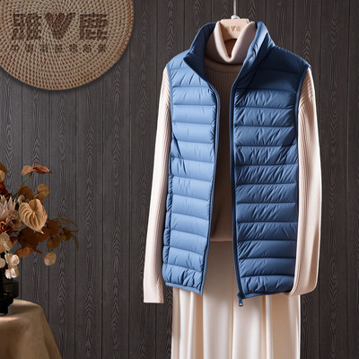雅鹿2025新款轻薄女短款羽绒马甲