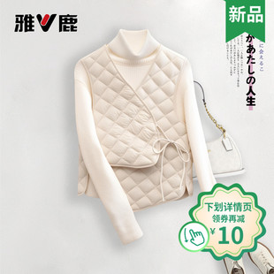 雅鹿新款 羽绒服 女士轻薄羽绒内胆马甲防寒朦胧保暖内穿好看修身