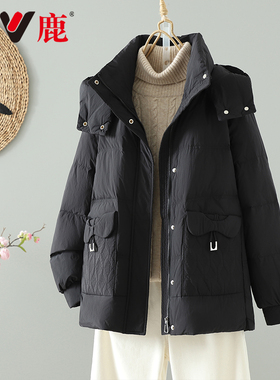 2025年雅鹿官方冬季加厚时尚女款显瘦连帽保暖羽绒服YMG01X16350