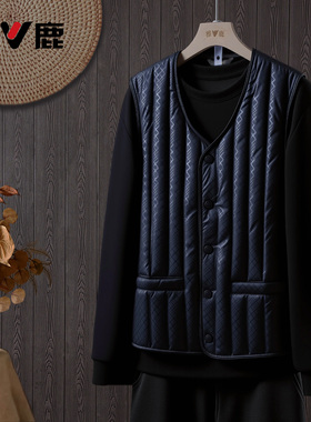 雅鹿官方正品中老年男款秋冬新款简约轻薄款保暖背心YWD07B08710