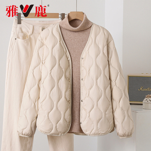 雅鹿官方2025年新款轻薄羽绒服女士内胆秋冬保暖短款修身马甲外套