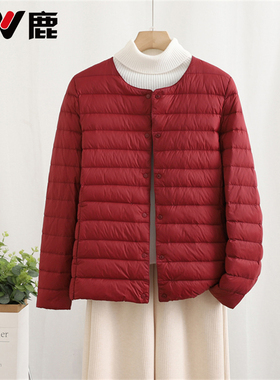 2025雅鹿官方时尚保暖短款秋冬新款轻薄女羽绒服圆领YD501V01761