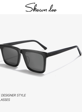 MJ Shawn遮阳板材墨镜开车新款女式高级感时尚方形防晒太阳眼镜男