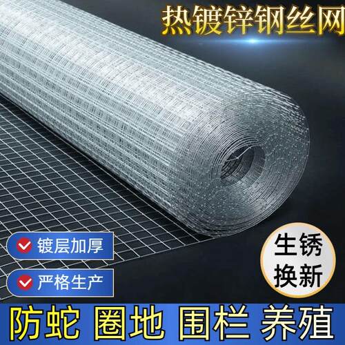 热镀锌铁丝网格防鼠蛇防护电焊钢丝网家用养鸡围栏养殖鸽舍鸟兔笼