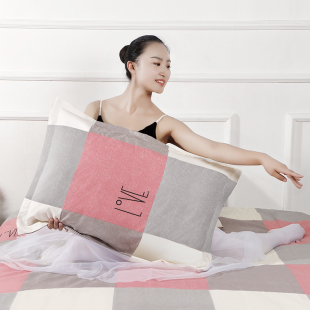 磨毛棉枕套枕头套情侣可爱双成人一对装 大号学生宿舍单人枕用春夏