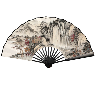 古风扇子水墨书画国潮绢布折扇洒金中国风夏季复古典汉服配饰随身