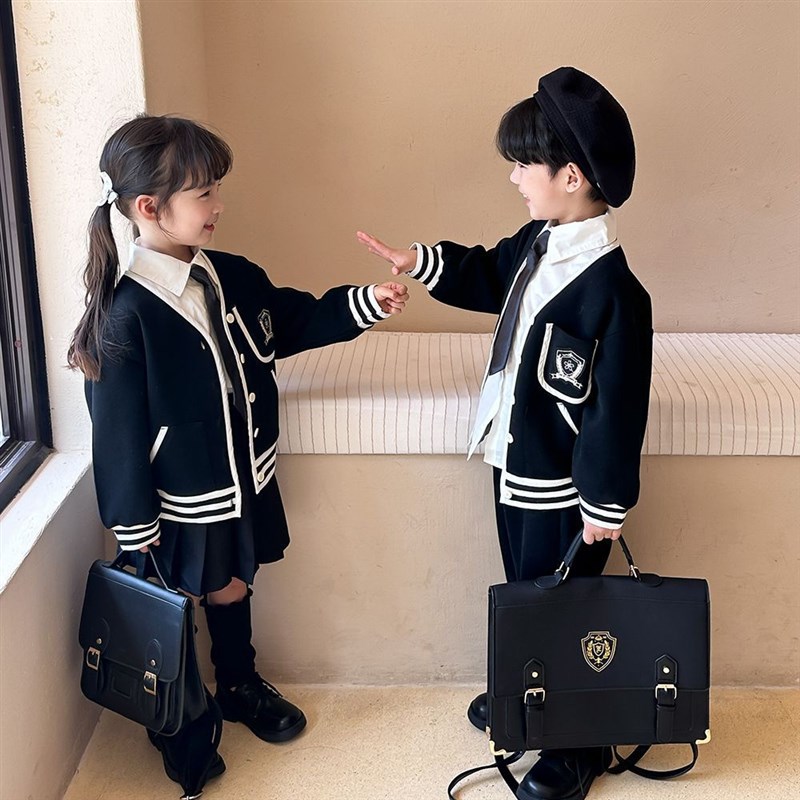 儿童学院风套装jk制服三件套2023秋季新款男女童幼儿园园服女宝宝
