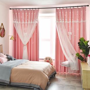遮光MSX丝卧飘室窗 遮阳魔术贴窗帘蕾粘贴式 Y8窗帘新款 免打Z孔安装