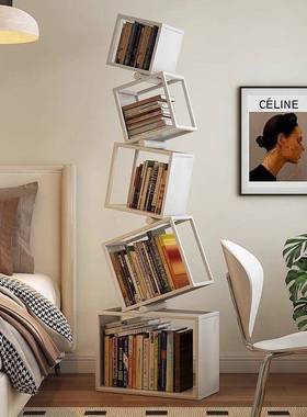 形网红转角立式书MBM架异落意地置物创架简约现代书柜客厅铁艺角