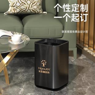 C0室V不锈垃圾桶家用卧室简约RTX客无厅高档盖创意卫钢生间办公家