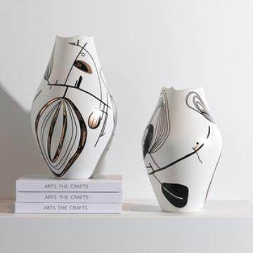 创意插花简约北代轻奢陶瓷板房样售餐楼处JTT酒店现桌家居花瓶摆,橡塑材料及制品,工业陶瓷,淘宝优惠券,粉丝福利购,淘宝优惠卷