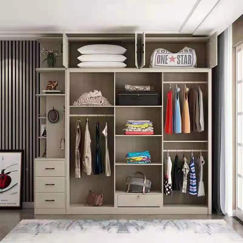 Fls推拉门衣柜现代简约经济型移SMF门滑动家体整柜用子卧室装组板