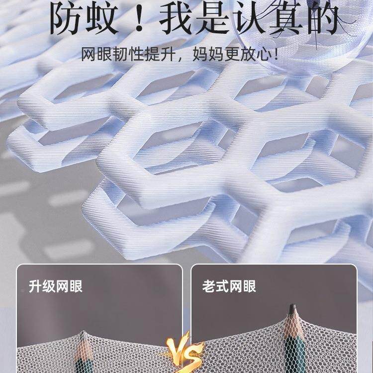 防摔家用20帐25新款婴71307737儿防掉床童蒙古包纹蚊账1米5全底免