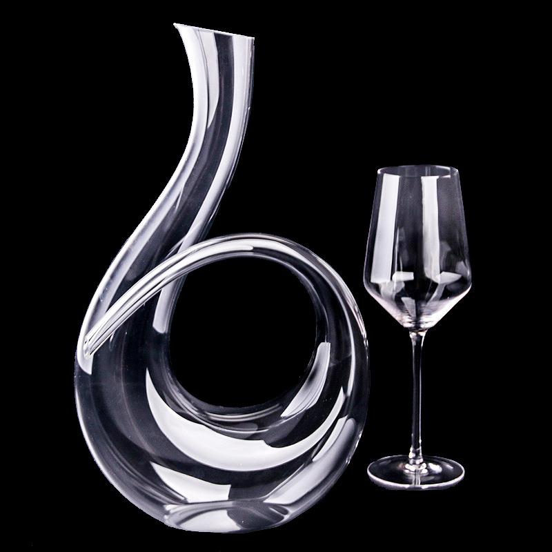 醒厂KWW家直销创意6倒字型红酒曲酒器弯把手酒器支持