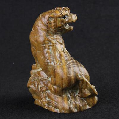 木虎摆100182件十绿二生肖虎汽车摆檀件手工雕刻生肖吉祥物木工艺