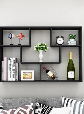 包邮墙上置物架挂JVW吊柜墙面装饰壁卧格子架收纳简约现室代挂墙