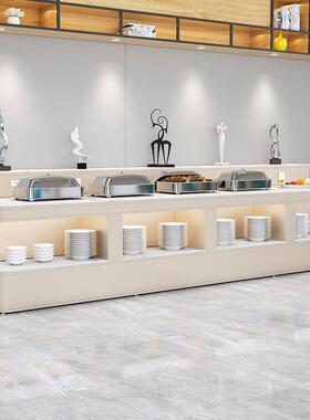 厅单TLT-024位食堂助餐台酒店靠墙自取餐台布菲菜调料餐台水果甜