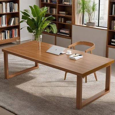 上实8817木电代脑桌大书桌家用客厅长条桌双人阅读学习桌现简约货