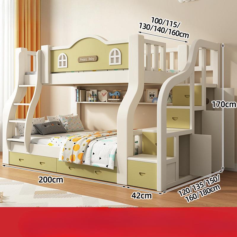 实木加上下床YET厚加粗子母床小户儿型童房床高多组合木床低床