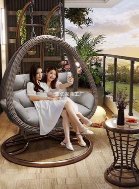 外户吊家用秋千鸟巢吊篮椅藤椅单双人摇椅室内吊AXF床台懒人沙阳