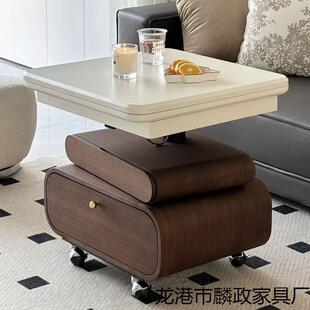 法复古实木茶几餐桌式两家小户型升降美式用客厅用轻奢新LPX款可