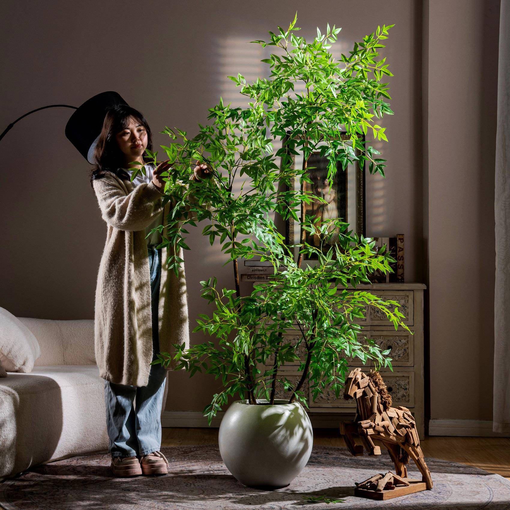 仿NTX-5214真植物南竹落地天假树盆大栽型轻花奢客厅室内仿生绿植