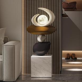 左顾创重叠石头雕塑售楼大处摆DS-2023-件酒店意落地艺术楼梯堂口