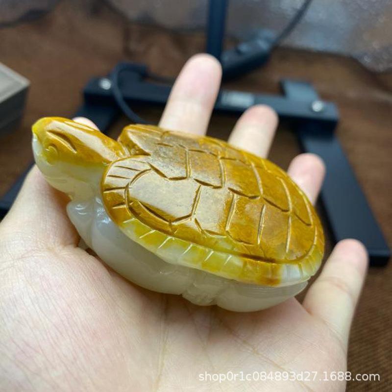 手乌龟手玩件天UYJ然富汗玉籽料乌龟把件长抓寿龟原皮手阿件玉乌