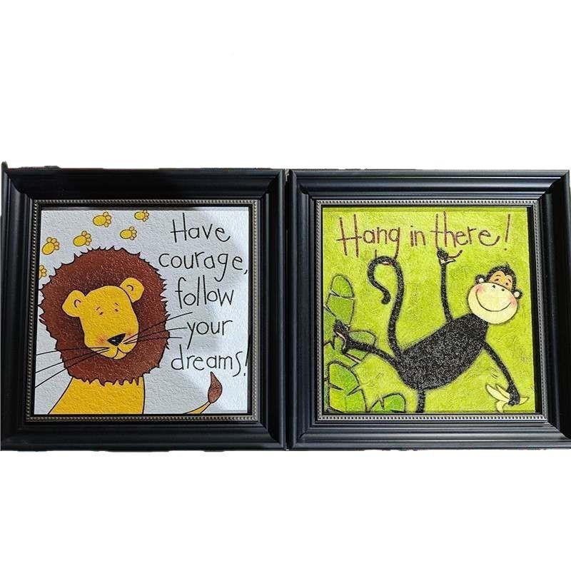 砂岩装饰画房双小联组合艺儿童挂画卧室床头画餐厅众术玄关画DFK