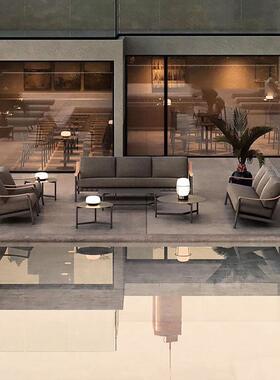 户外家藤沙发高编档别墅庭院花园酒吧售PHY楼部休闲藤椅具茶几组