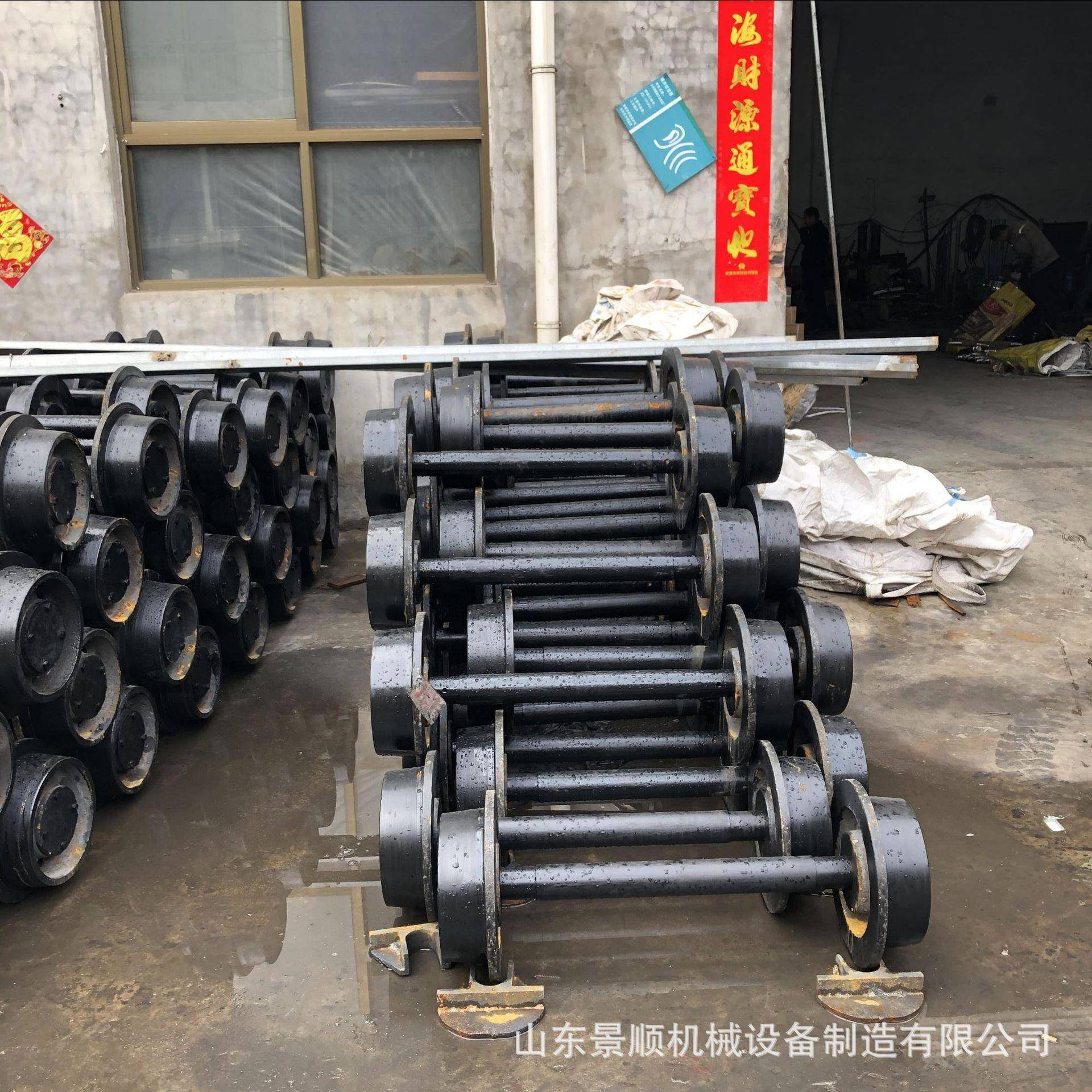 矿车轮对心实心铸钢轨道轮BTF平板车用尘防防水空矿钢轨轮