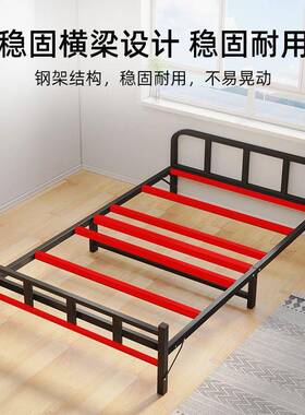 折叠床睡铁人床出屋成简易单人床便租携办公室折午VVJ叠单人床
