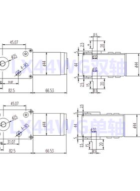 LX44WG412V2V蜗轮方MJM蜗杆减速电机直流齿轮速减电机大扭力形自