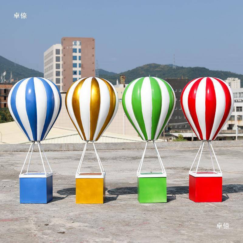热气球摆件玻璃钢气球大型商场节日婚庆花园林景观美陈装饰品