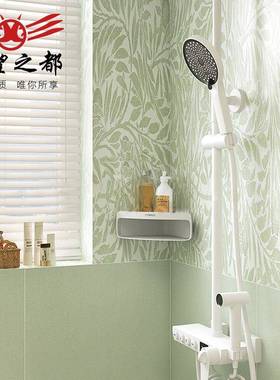 轻法绿色卫生小花砖瓷间砖6000x120式摩洛哥浴室墙ZAV砖厨房厕所