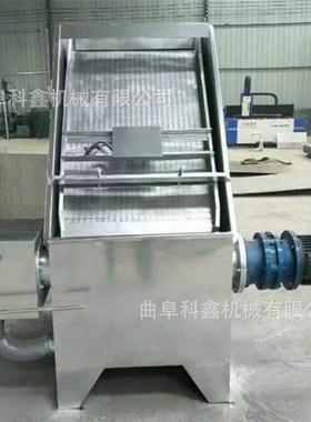 斜筛水切式固分处离机质牛粪脱水挤压机EWN不液锈钢材小型粪便理