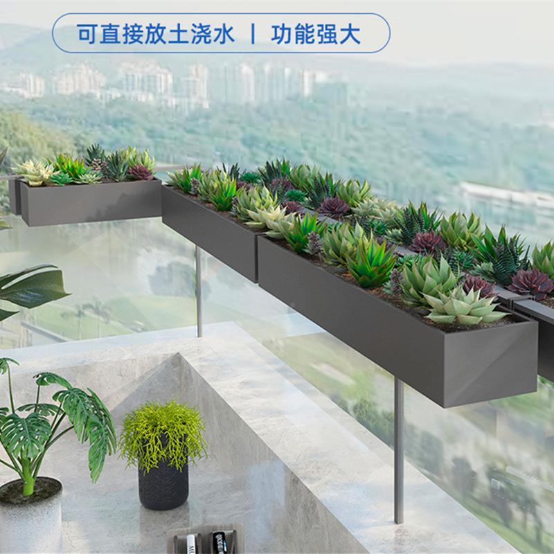 阳台杆as0321架铁艺栏悬花挂窗沿壁卡槽护栏挂式花架多肉挂架挂置