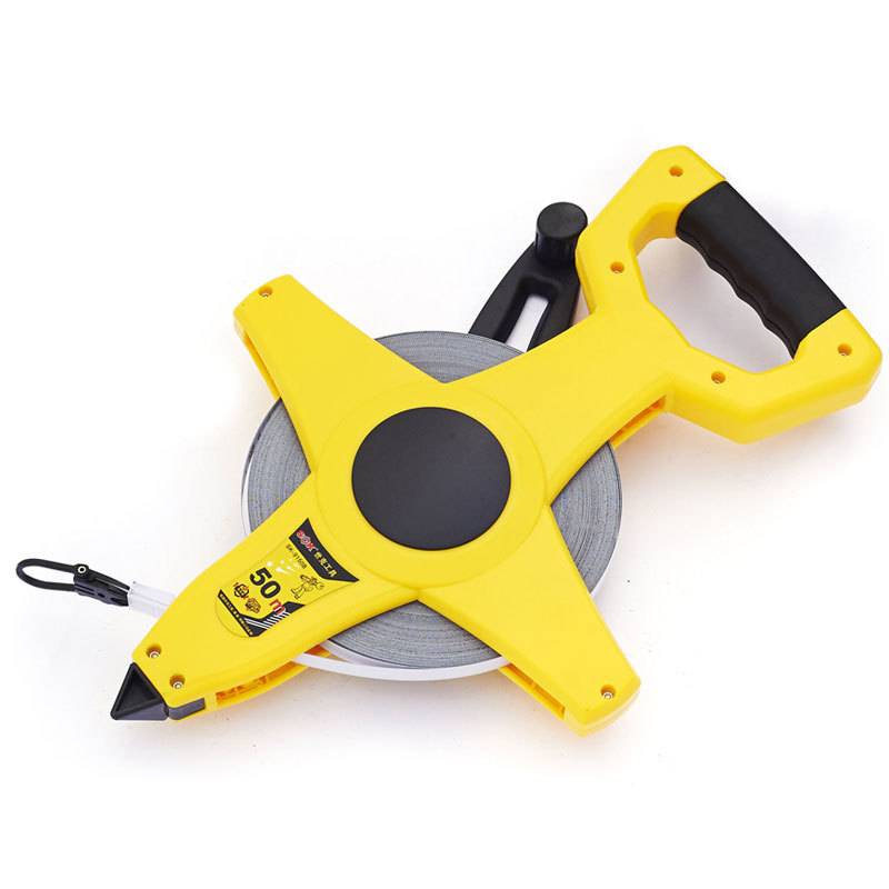 世克 50米架式钢卷尺 尼龙图层卷尺工程测量用不伤手不生锈