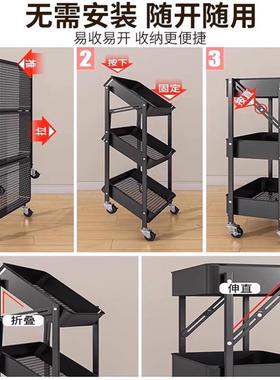 铁小推沙发客边多功ODI能厅家用可折叠多层车可移动边几床艺头置