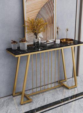 新式玄关桌子靠墙时尚中风大理石简约细长条案台关走廊美式IAR玄