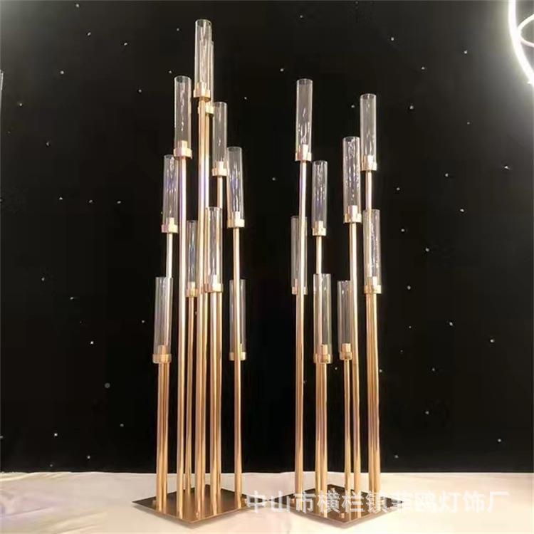 庆道节具铁艺XSY电8头节高烛台路引舞台摆件婚婚镀礼布置烛台灯跨