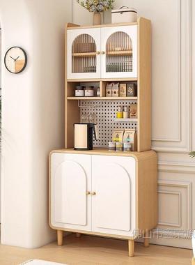 RLY简约奶风餐边柜靠墙一体置物柜厨多房纳客餐厅功能储油物收茶