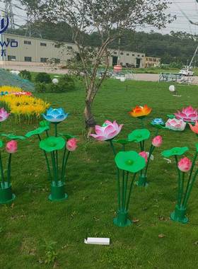 太阳能水漂灯水荷叶荷花灯院池塘花防莲灯湖面亮NVZ化LED庭夜灯