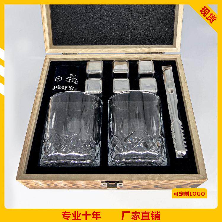 304锈钢速冻酒冰石金属冰酒石威XPM士忌不锈不钢冰石木盒套装酒6